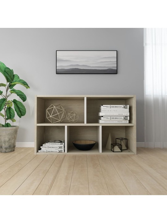 Grāmatu plaukts, 50x25x80cm, balts, ozola krāsa, skaidu plāksne