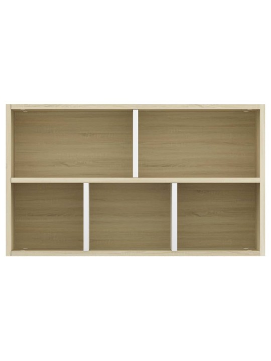 Grāmatu plaukts, 50x25x80cm, balts, ozola krāsa, skaidu plāksne