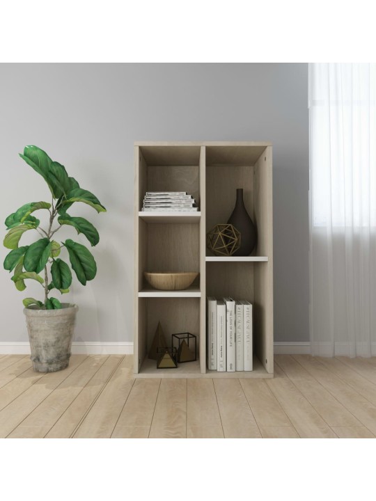Grāmatu plaukts, 50x25x80cm, balts, ozola krāsa, skaidu plāksne