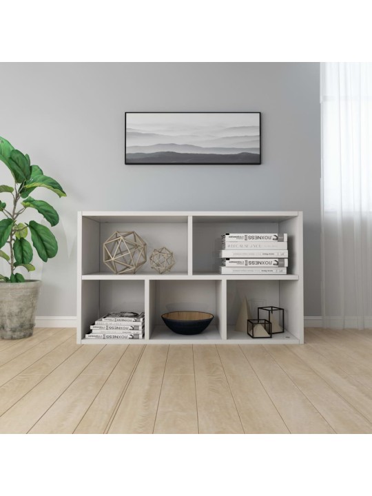 Grāmatu plaukts, 50x25x80 cm, spīdīgi balts, skaidu plāksne