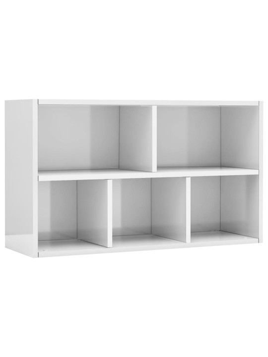 Grāmatu plaukts, 50x25x80 cm, spīdīgi balts, skaidu plāksne