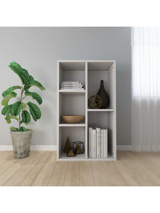 Grāmatu plaukts, 50x25x80 cm, spīdīgi balts, skaidu plāksne
