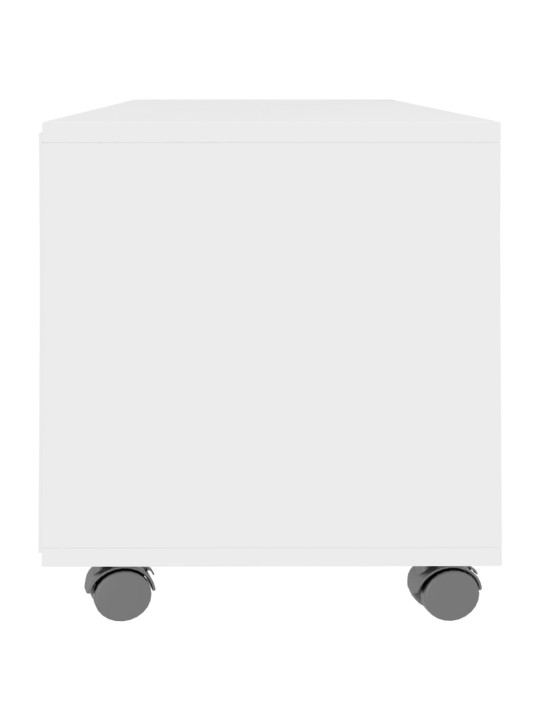 Tv skapītis uz ritentiņiem, 90x35x35cm, inženierijas koks balts