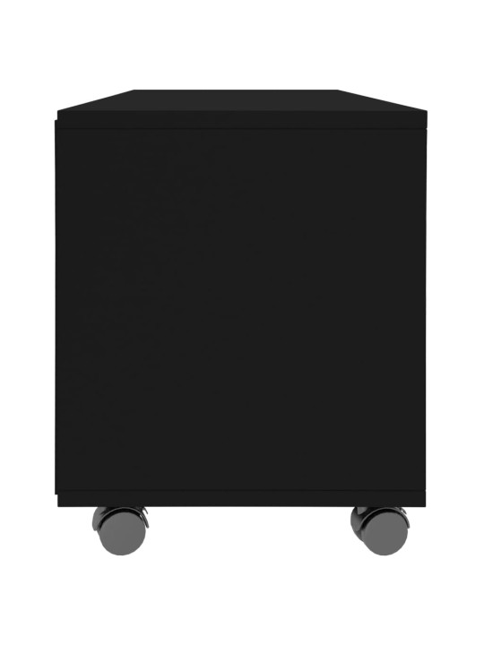 Tv skapītis uz ritentiņiem, 90x35x35cm inženierijas koks, melns