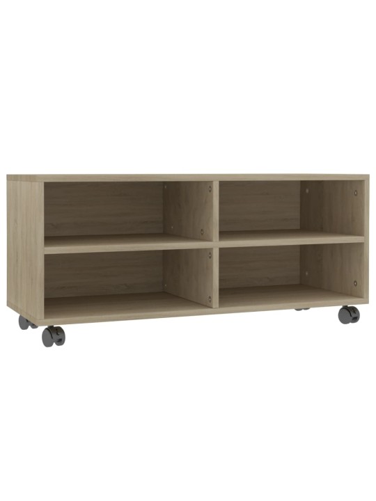 Tv skapītis uz ritentiņiem, 90x35x35 cm, inženierijas koks