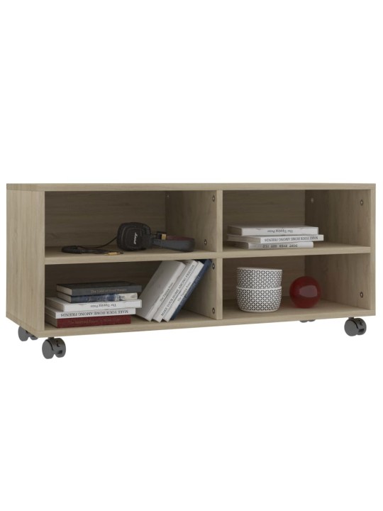 Tv skapītis uz ritentiņiem, 90x35x35 cm, inženierijas koks