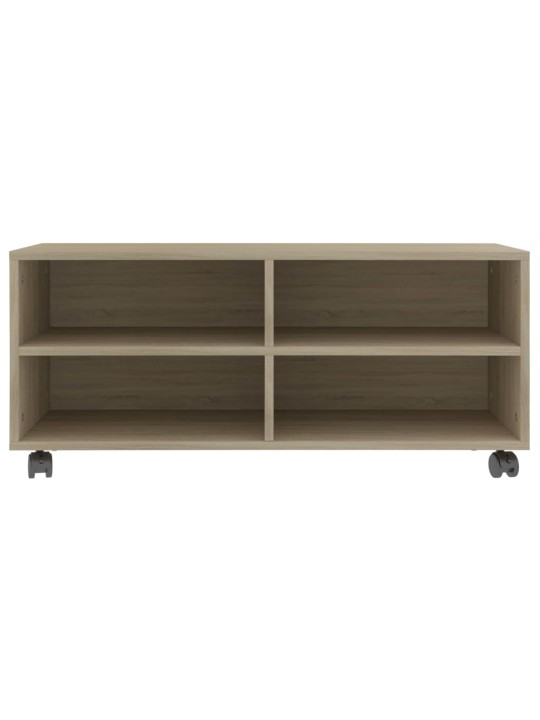Tv skapītis uz ritentiņiem, 90x35x35 cm, inženierijas koks