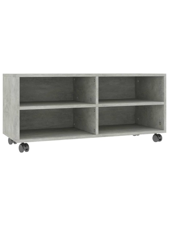 Tv skapītis uz ritentiņiem, 90x35x35cm inženierijas koks pelēks