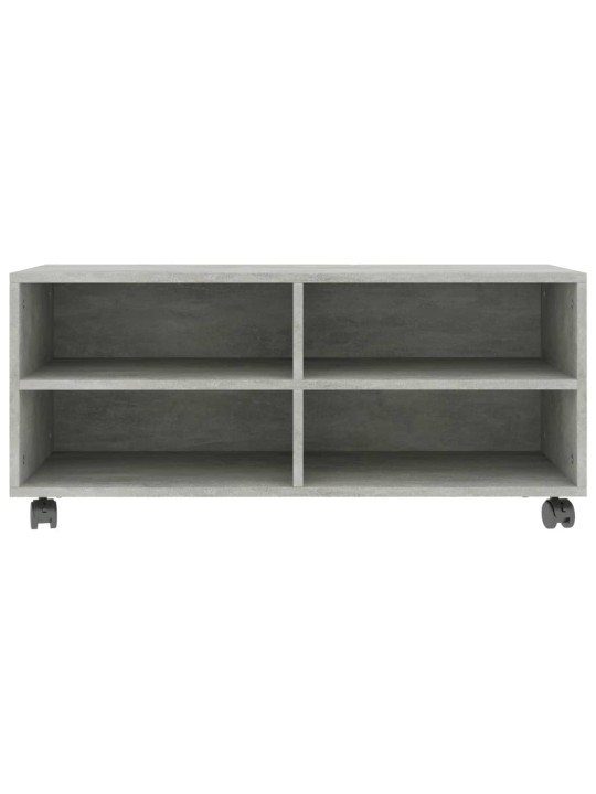 Tv skapītis uz ritentiņiem, 90x35x35cm inženierijas koks pelēks