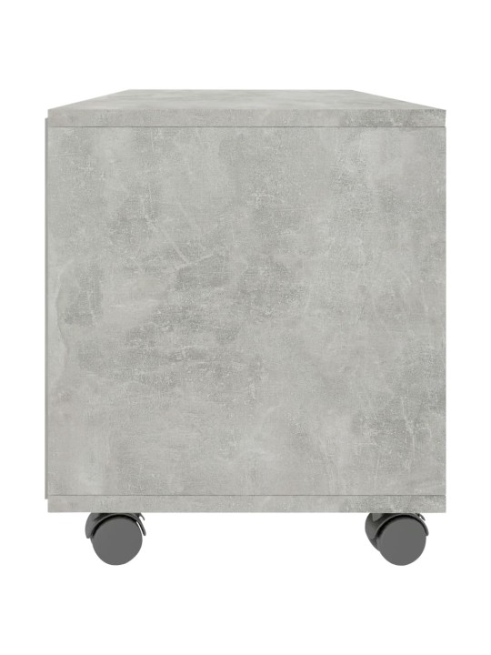 Tv skapītis uz ritentiņiem, 90x35x35cm inženierijas koks pelēks