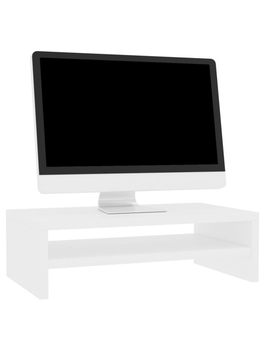 Monitora paliktnis, 42x24x13 cm, inženierijas koks, balts