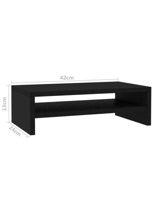 Monitora paliktnis, 42x24x13 cm, inženierijas koks, melns