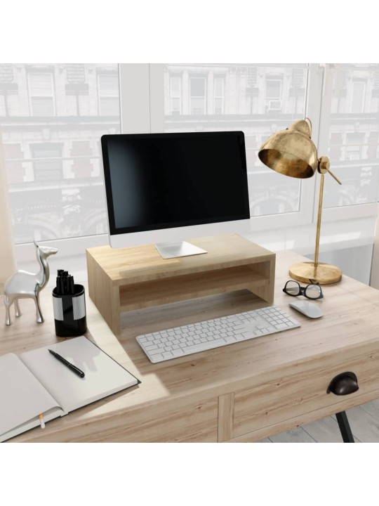 Monitora paliktnis, 42x24x13cm inženierijas koks ozolkoka krāsā