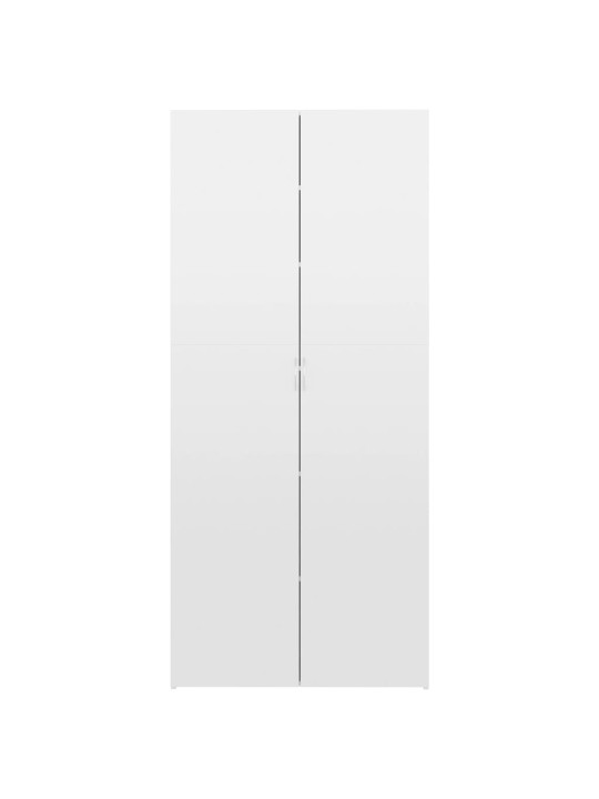 Apavu skapis, 80x35,5x180 cm, kokskaidu plāksne, spīdīgi balts