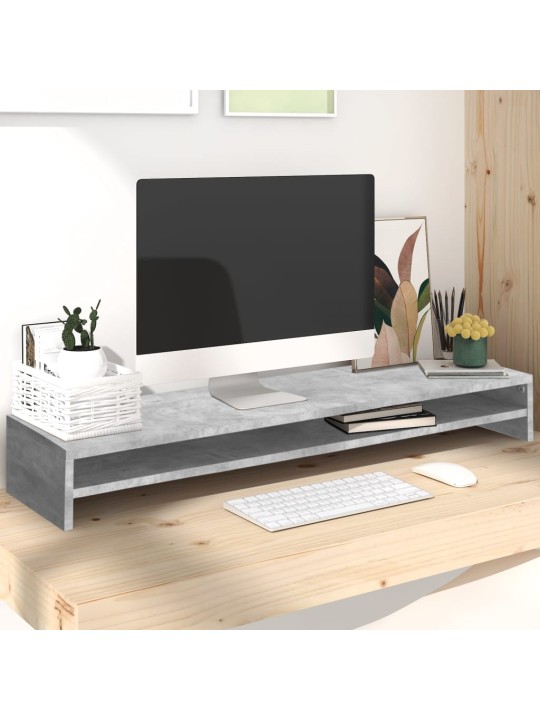 Monitora paliktnis, 100x24x13cm inženierijas koks betona pelēks