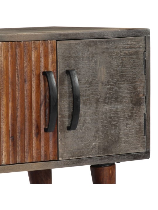 Tv skapītis, 130x30x46 cm, raupjš mango masīvkoks, pelēks