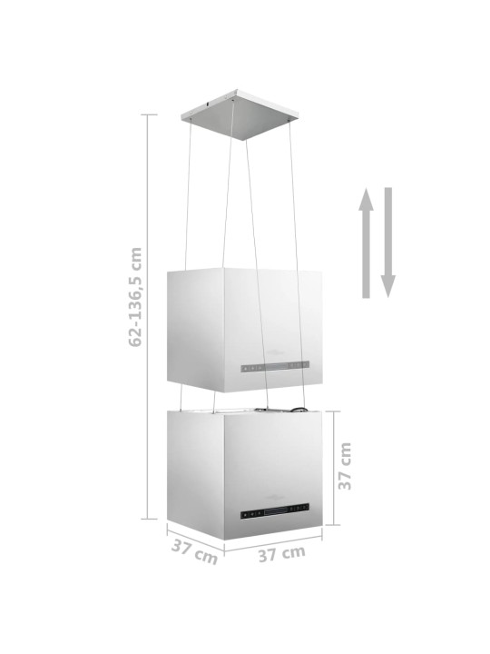 Piekarams tvaika nosūcējs, skārienjutīgs lcd, 37 cm, tērauds