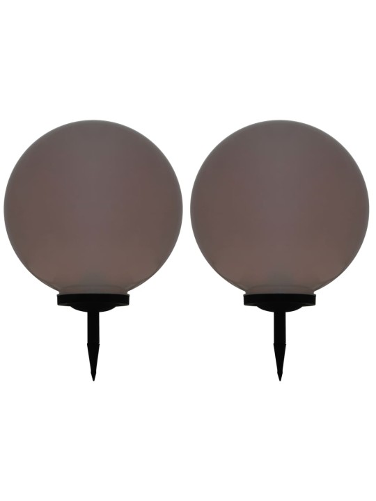 Āra solārās lampas, 2 gab., led, sfēriskas, 50 cm, rgb