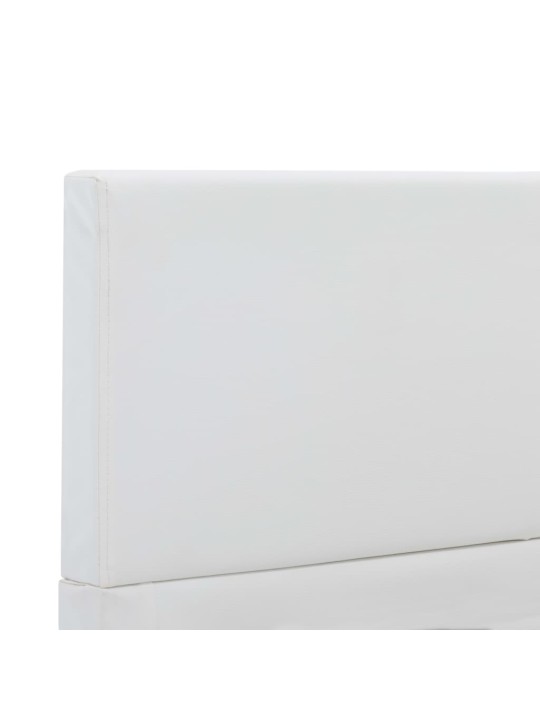 Gultas rāmis, balta mākslīgā āda, 100x200 cm
