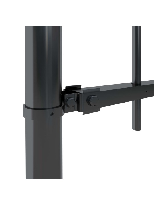 Dārza žogs ar pīķiem augšpusē, 13,6x1,5 m, melns tērauds