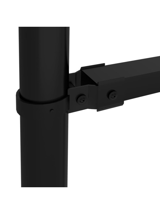 Dārza žogs ar pīķiem augšpusē, tērauds, (0,75-1)x10,2 m, melns