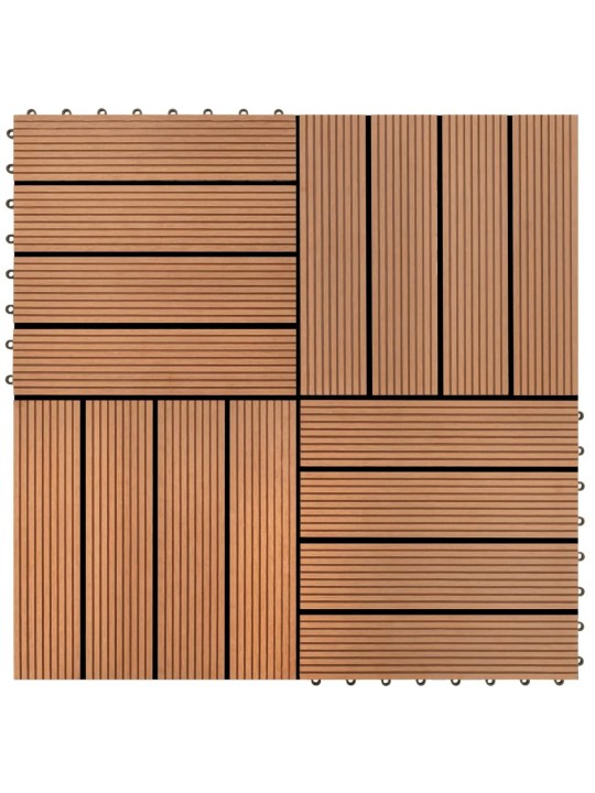Terases flīzes, 22 gab., wpc, 30x30 cm, 2 m2, brūnas