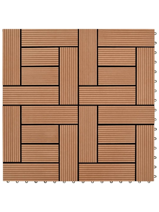 Terases flīzes, 22 gab., wpc, 30x30 cm, 2 m2, brūnas