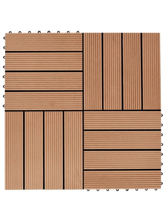 Terases flīzes, 22 gab., wpc, 30x30 cm, 2 m2, tīkkoka krāsā