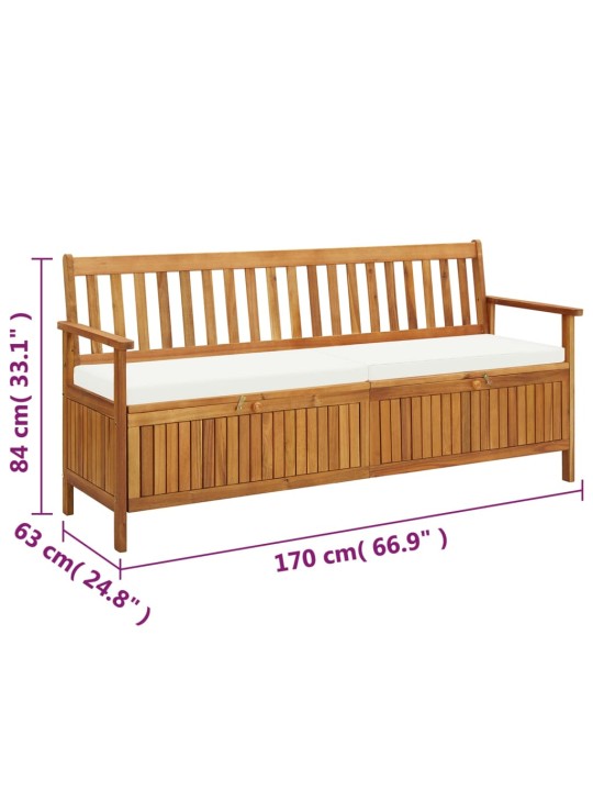 Uzglabāšanas sols ar matraci, 170 cm, akācijas masīvkoks
