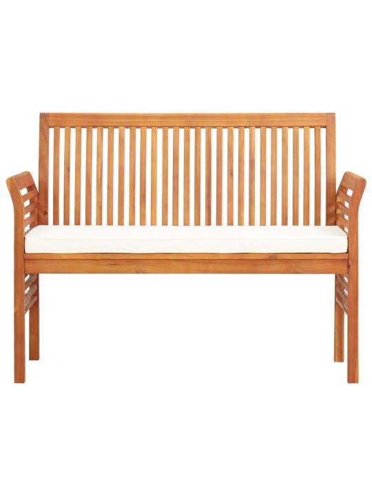 Divvietīgs dārza sols ar matraci, 120 cm, akācijas masīvkoks