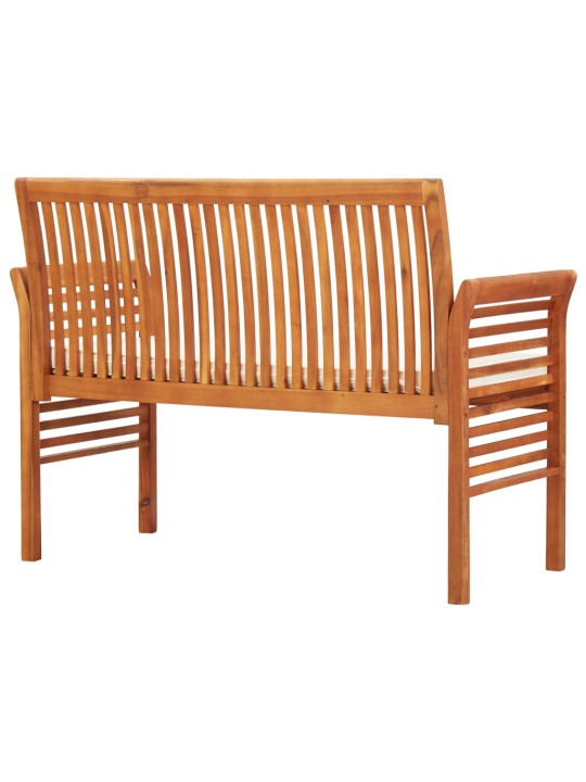 Divvietīgs dārza sols ar matraci, 120 cm, akācijas masīvkoks
