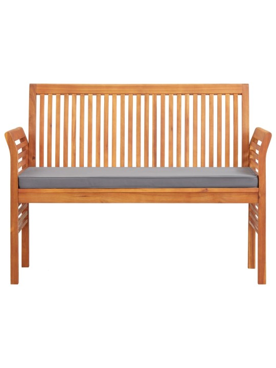 Divvietīgs dārza sols ar matraci, 120 cm, akācijas masīvkoks