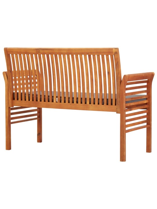 Divvietīgs dārza sols ar matraci, 120 cm, akācijas masīvkoks