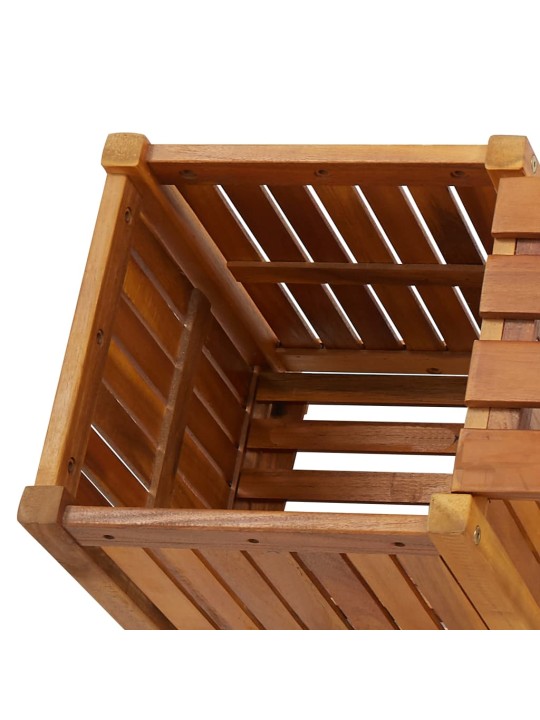 Dārza sols ar 2 puķu kastēm, 150x30x40 cm, akācijas masīvkoks