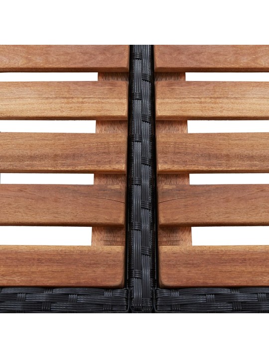 Burbuļvannas aizsargloks, 268x268x55 cm, melna PE rotangpalma