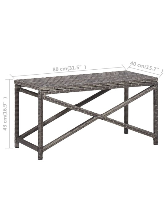 Dārza sols, 80 cm, pelēka PE rotangpalma