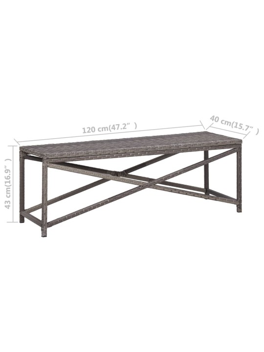 Dārza sols, 120 cm, pelēks, pe rotangpalma