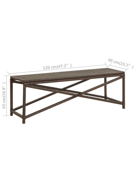 Dārza sols, 120 cm, brūna pe rotangpalma