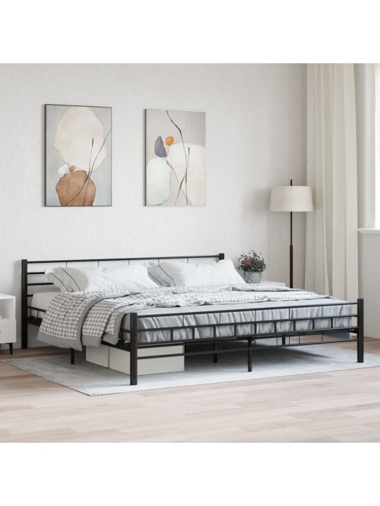 Gultas rāmis, melns tērauds, 180x200 cm