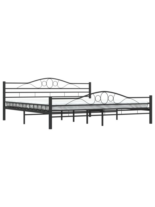Gultas rāmis, melns tērauds, 200x200 cm