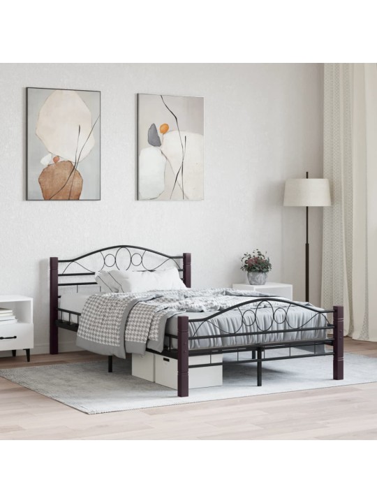 Gultas rāmis, melns metāls, 120x200 cm
