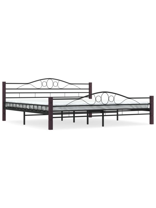 Gultas rāmis, melns metāls, 200x200 cm
