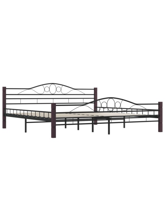 Gultas rāmis, melns metāls, 200x200 cm