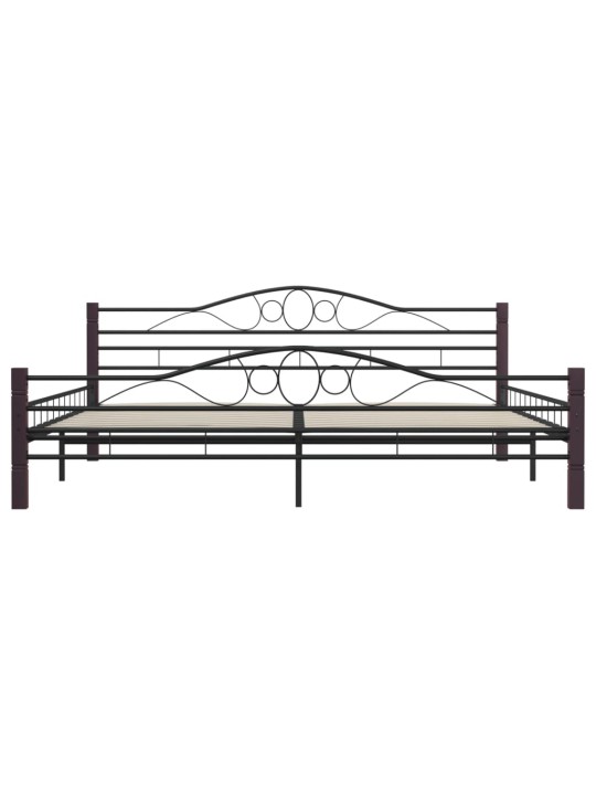 Gultas rāmis, melns metāls, 200x200 cm