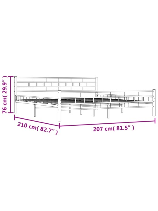Gultas rāmis, balts metāls, 200x200 cm