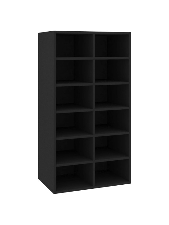 Apavu plaukts, melns, 54x34x100,5 cm, inženierijas koks