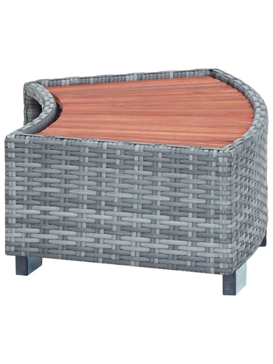 Burbuļvannas pakāpiens, 92x45x25 cm, pelēka PE rotangpalma