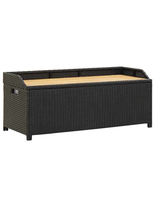 Dārza sols ar kasti, 120 cm, pe rotangpalma, melns