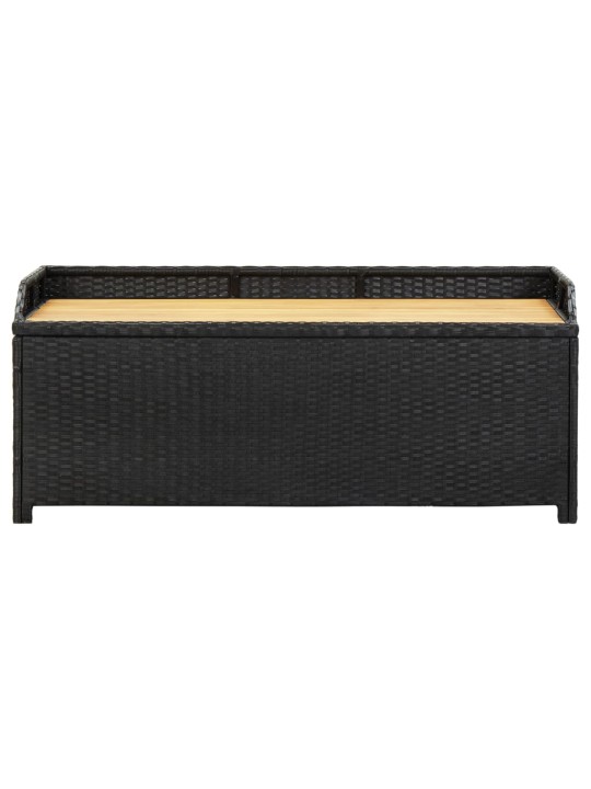 Dārza sols ar kasti, 120 cm, pe rotangpalma, melns