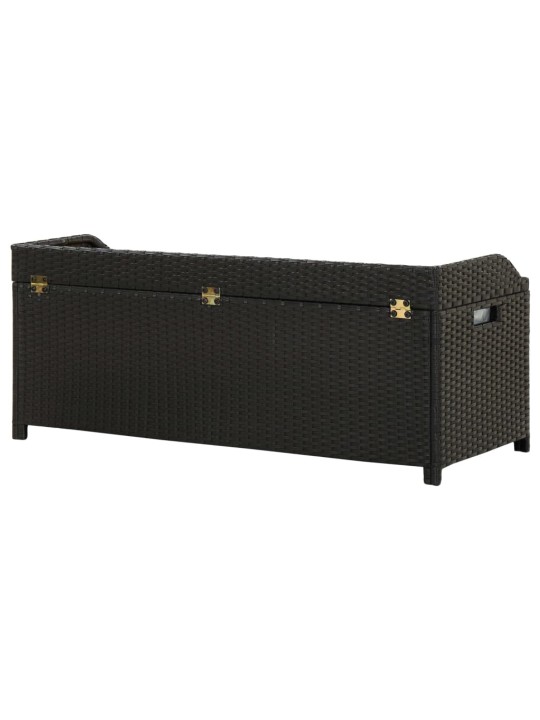Dārza sols ar kasti, 120 cm, pe rotangpalma, melns